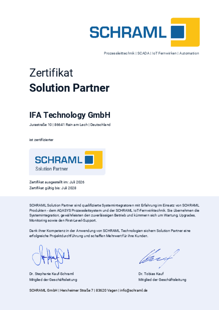 IFA Technology ist zertifizierter SCHRAML Solution Partner